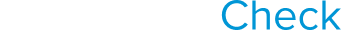 Weißes und blaues AssurePay Check-Logo