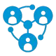 Blaues Symbol für Kundenbindung 