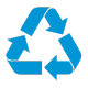 Blaues Recyclingsymbol