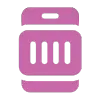 Rosa Barcode-Überprüfungssymbol