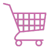 Rosa Einkaufswagen-Symbol