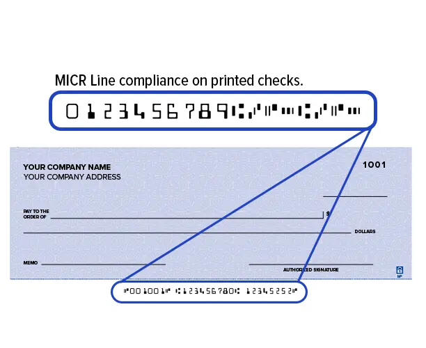 Einhaltung der MICR-Zeilen auf Schecks